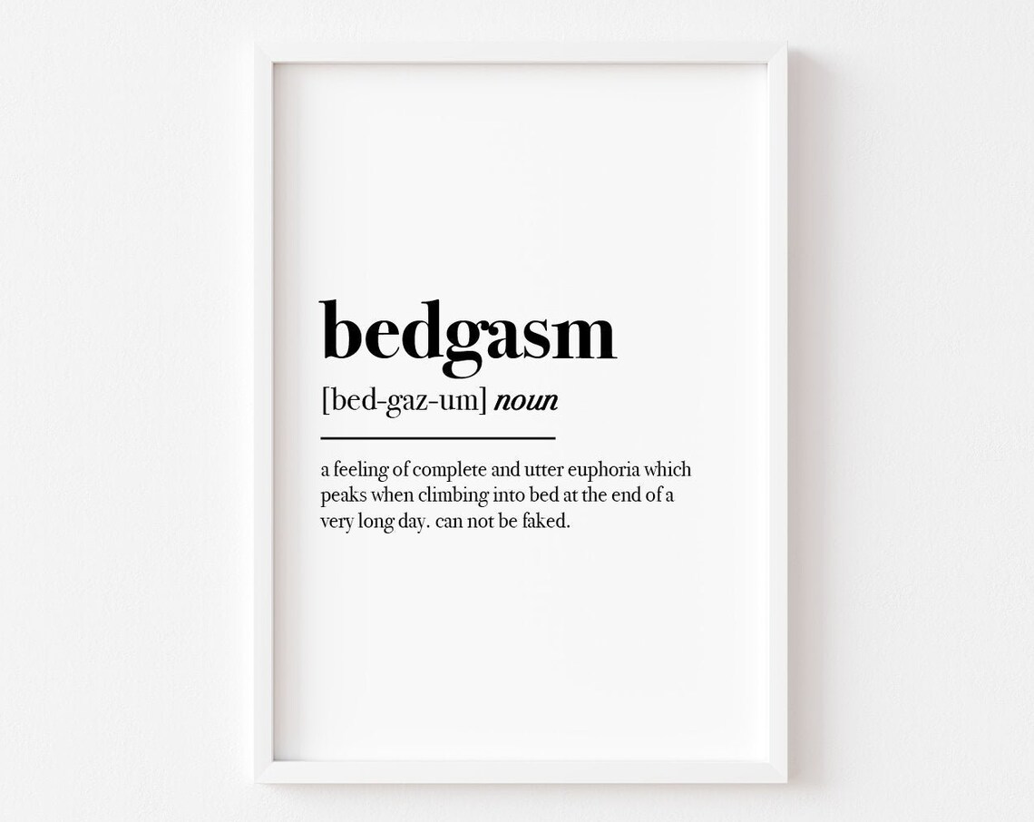 Bedgasm Definition Bedroom Quote Art Print