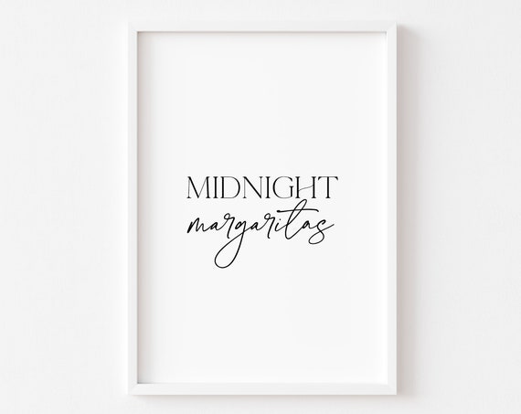 Midnight Margaritas Kitchen Cocktail Art Print