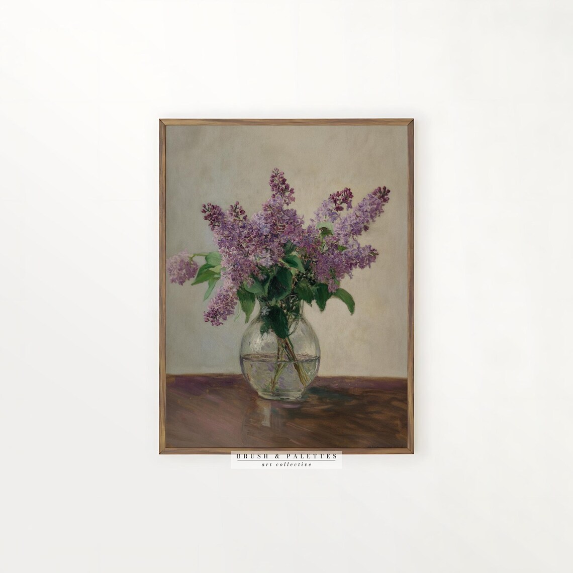 Lilac Bouquet In Glass Vase Vintage Floral Still Life Poster - Image 3