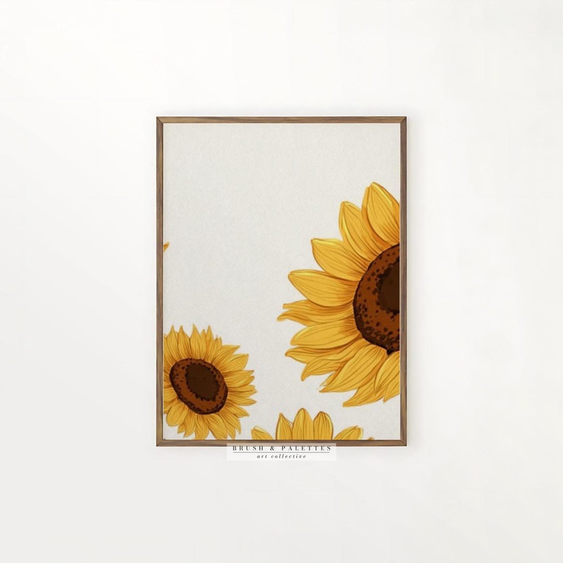 Sunflower Triptych Three Panel Set Bold Yellow Botanical Wall Poster - Image 2