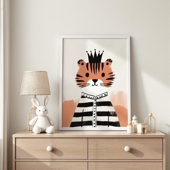 Regal Tiger Cub Portrait Royal Nursery Art