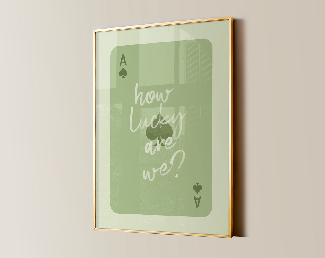 How Lucky Are We Print College Apartment Decor Western Cowgirl Dorm Room Posters Ace Of Spades Trendy Wall Art Girly Preppy Aesthetic