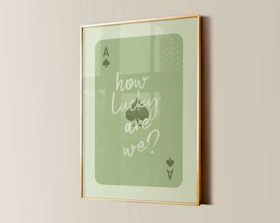 How Lucky Are We Print College Apartment Decor Western Cowgirl Dorm Room Posters Ace Of Spades Trendy Wall Art Girly Preppy Aesthetic