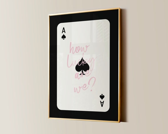 How Lucky Are We Print College Apartment Decor Western Cowgirl Dorm Room Posters Ace Of Spades Trendy Wall Art Girly Preppy Aesthetic