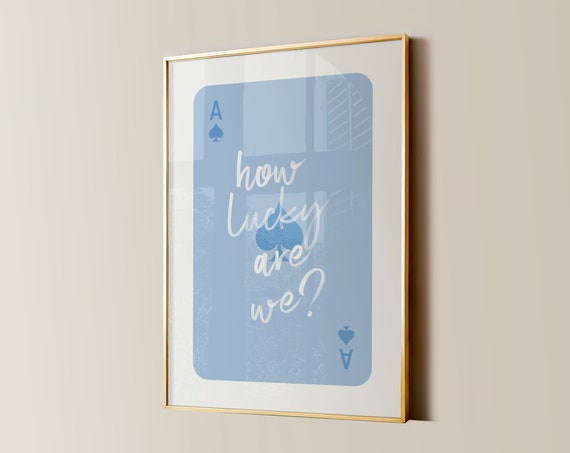How Lucky Are We Print College Apartment Decor Western Cowgirl Dorm Room Posters Ace Of Spades Trendy Wall Art Girly Preppy Aesthetic