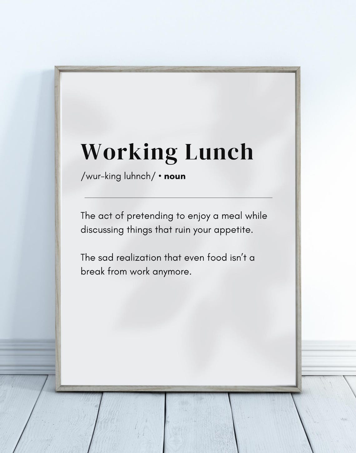 Working Lunch Funny Definition Office Humor Sarcastic Quote Poster - Image 2