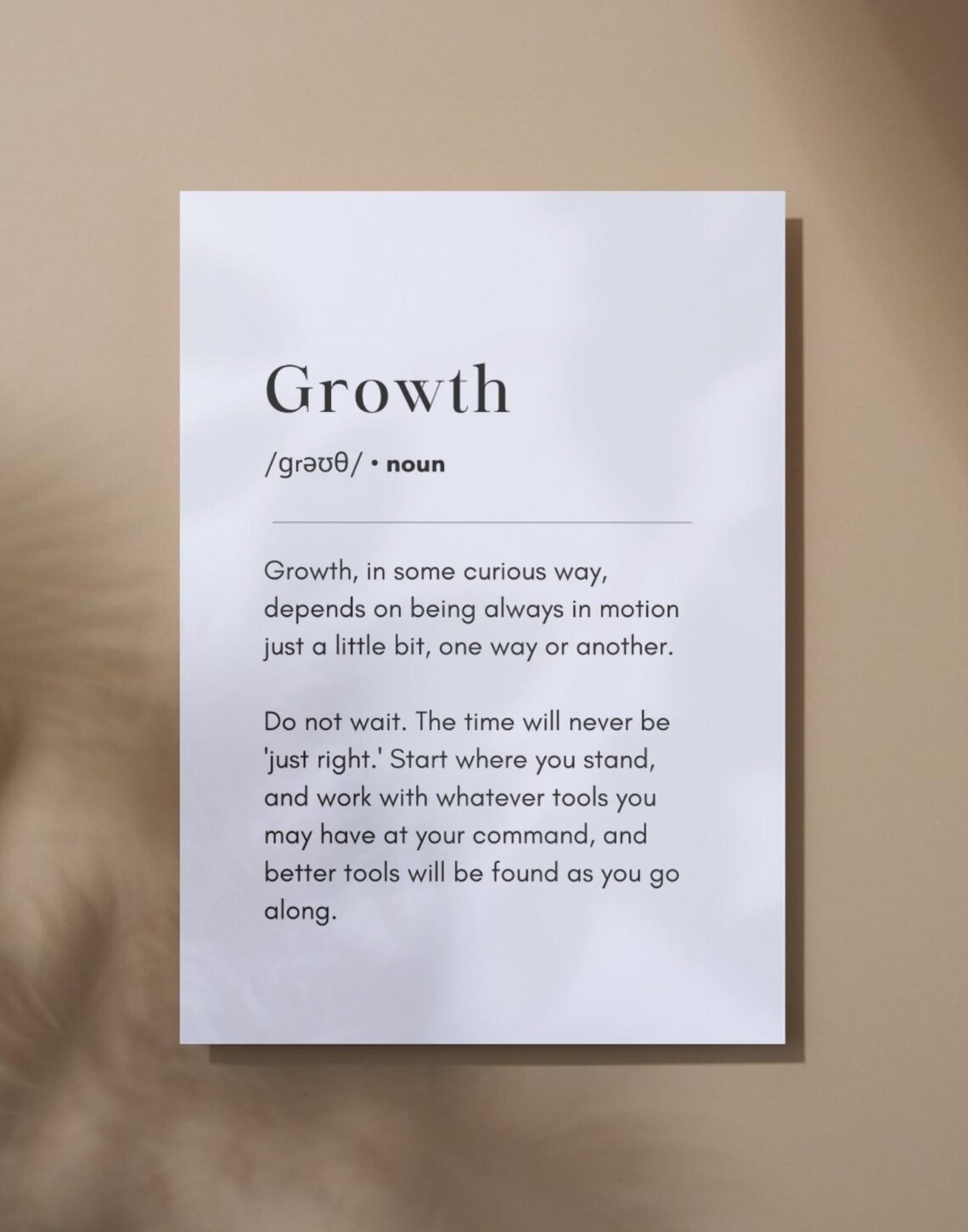 Growth Definition Dictionary Style Motivational Self Improvement Poster - Image 3