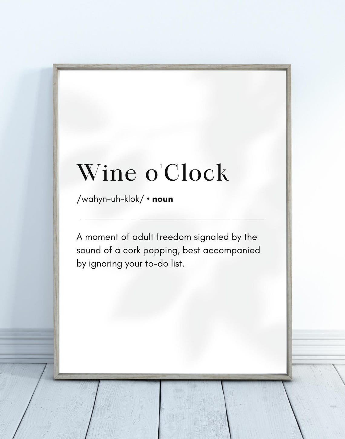 Wine oClock Definition Dictionary Style Funny Wine Lover Gift Poster - Image 2
