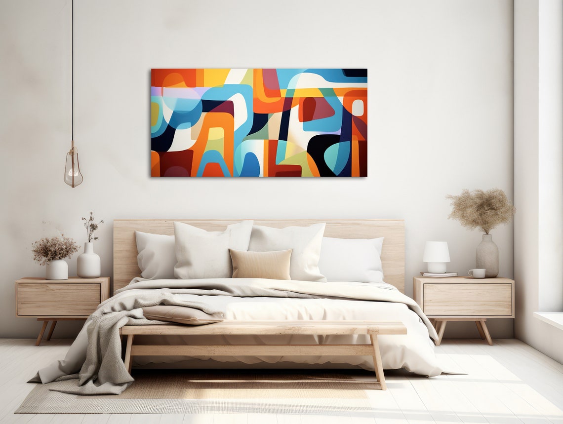 Colorful Geometric Arches Abstract Bold Modern Prismatic Wall Art - Image 2