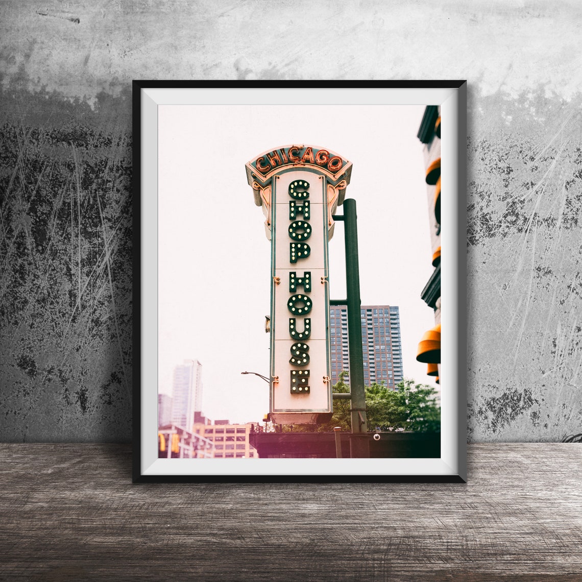 Chicago Chop House Vertical Light Bulb Marquee Sign Photo Poster