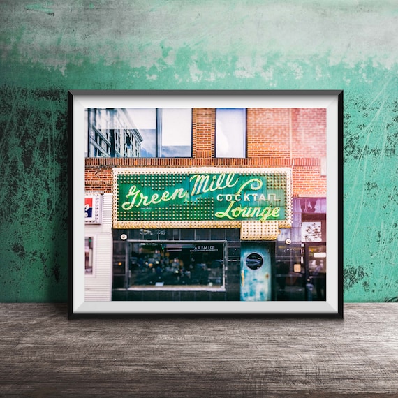 Green Mill Chicago Art Print, Uptown Chicago Travel Poster
