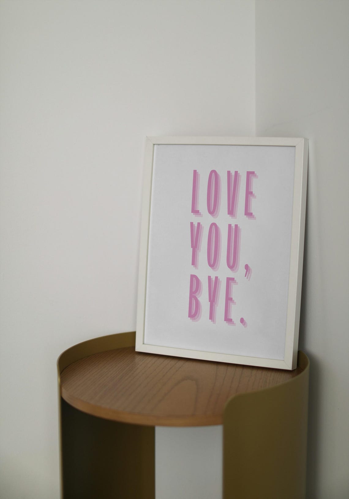 Love You Bye Pink Gradient Typography Trendy Bedroom Decor Poster - Image 4