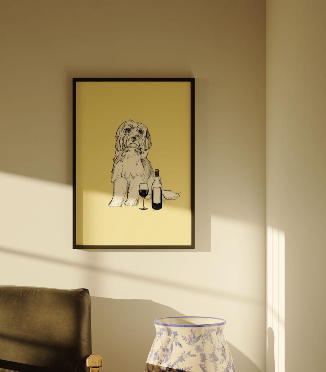 Bearded Collie Minimalist Travel Poster - Image 3