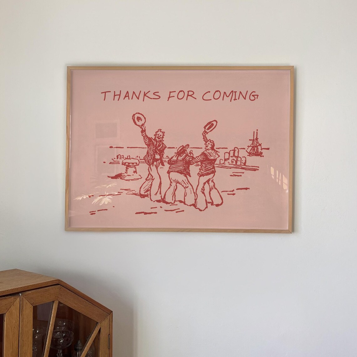 Thanks For Coming Coastal Wall Art, Vintage Illustration