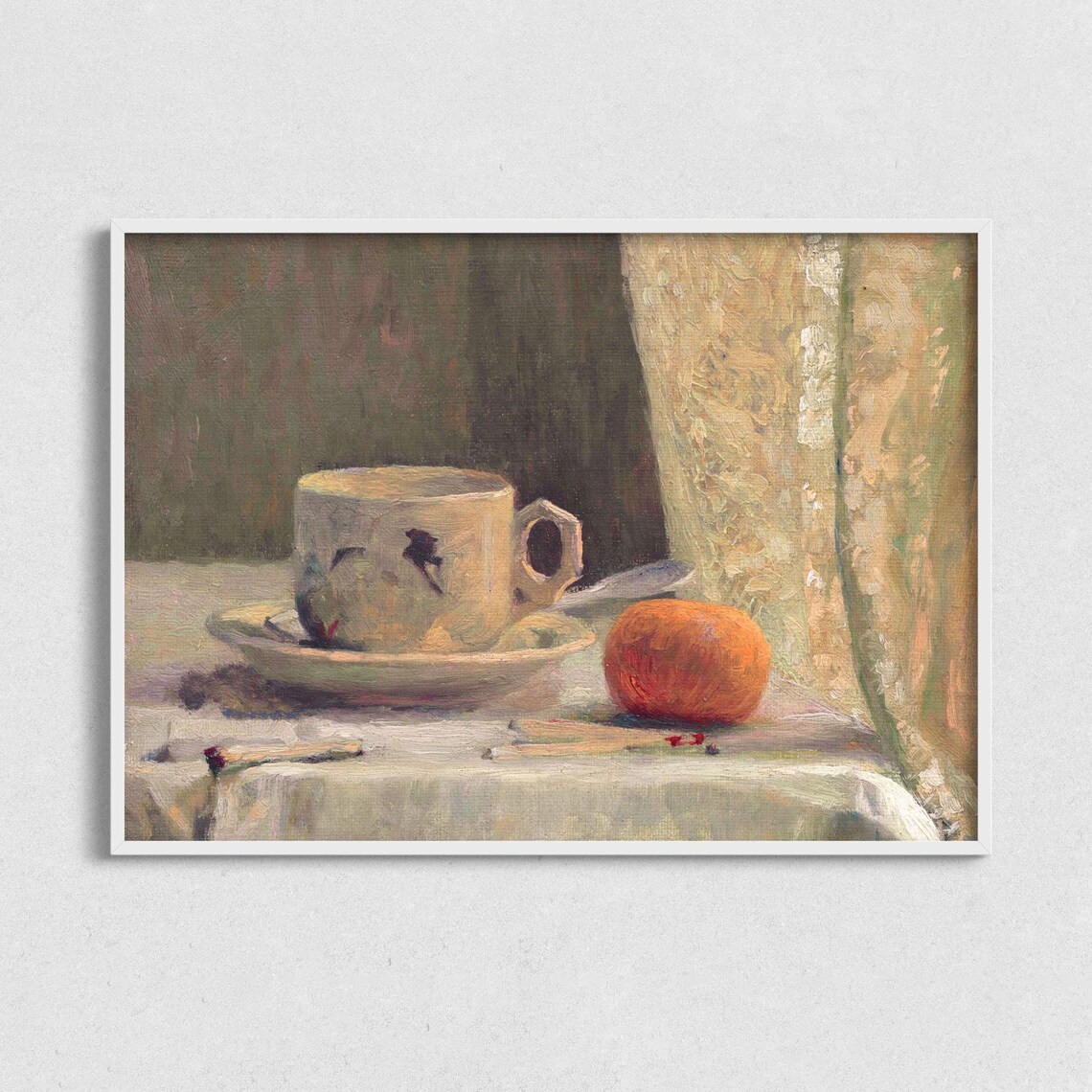 Vintage Fruit Still Life With Oranges And Teacup