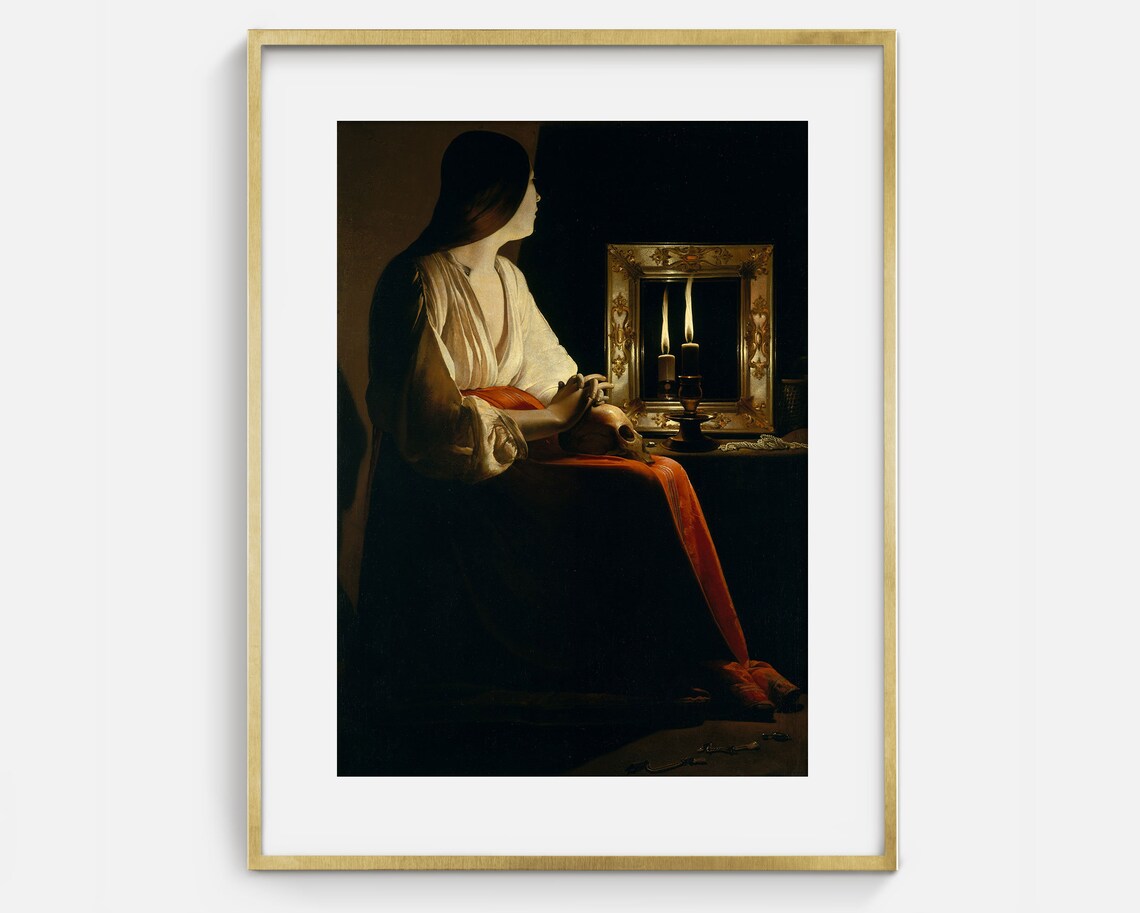 Woman With Skull, Gothic Halloween Poster Print - Image 2