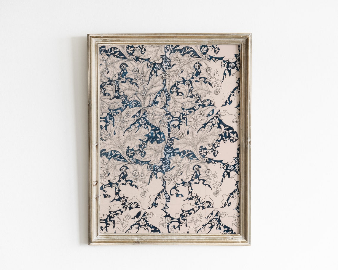 William Morris Vintage Floral Art Print, Neutral Nursery