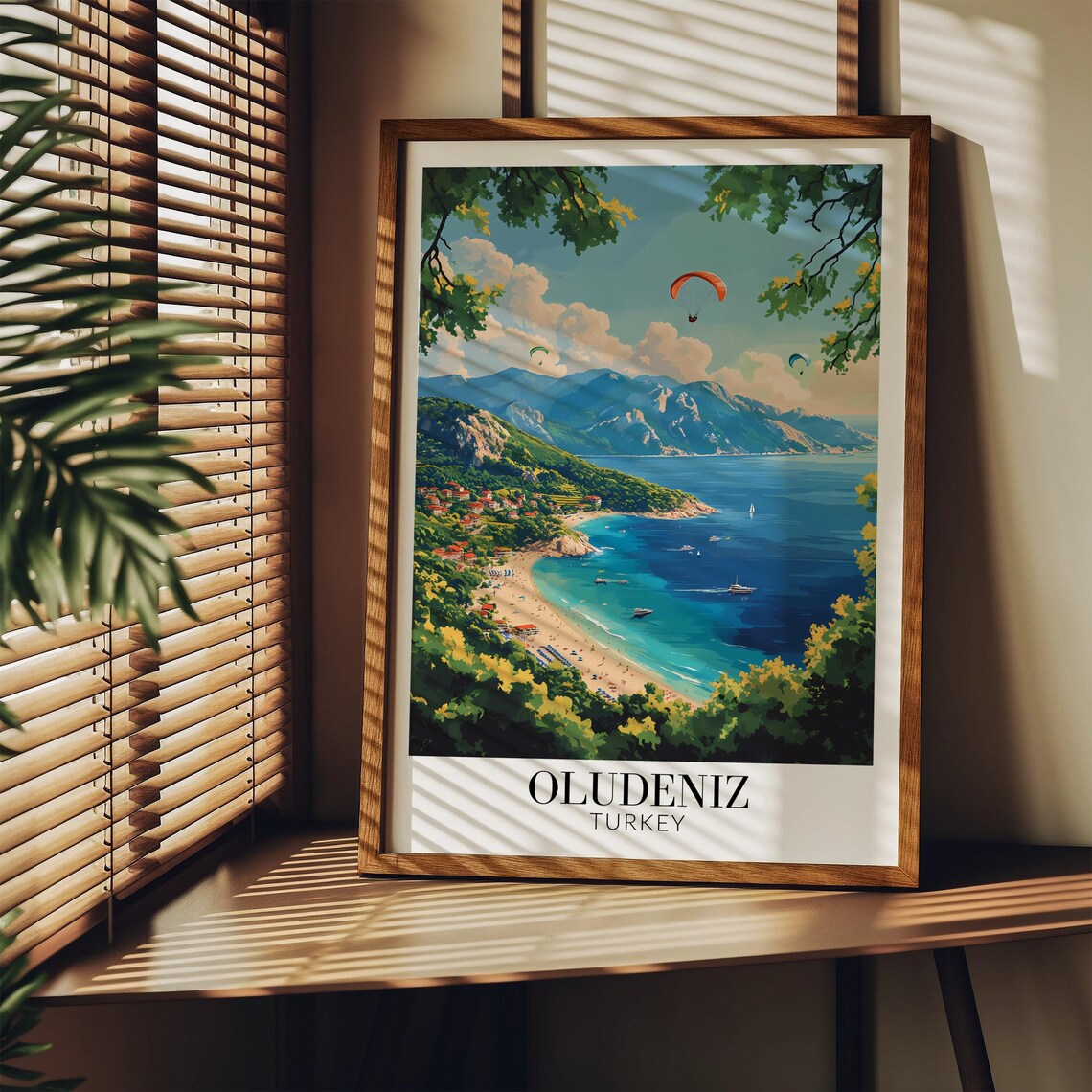 Oludeniz Turkey Travel Poster, Travel Wall Art - Image 3