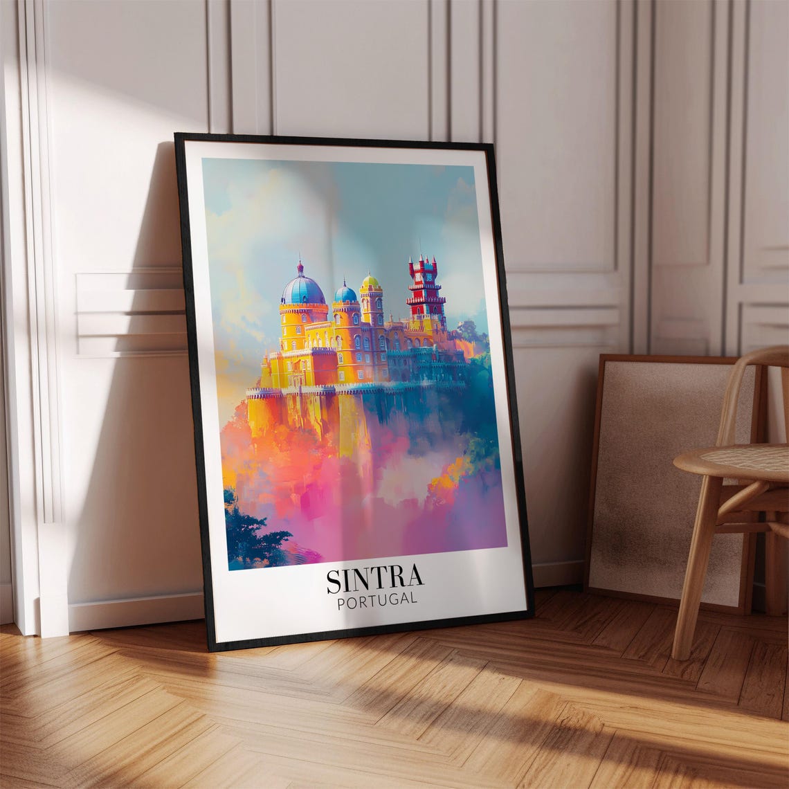 Sintra Pena Palace Colorful Romantic Hilltop Castle Travel Poster - Image 4