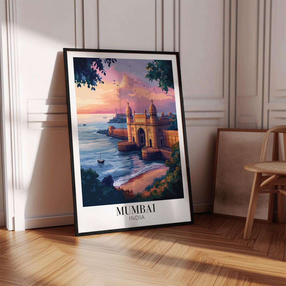 Mumbai India Gateway of India Dawn Seaside Fort View Art Poster - Image 4