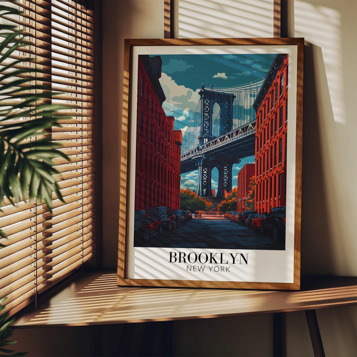 Brooklyn New York Manhattan Bridge Street View Travel Poster - Image 3