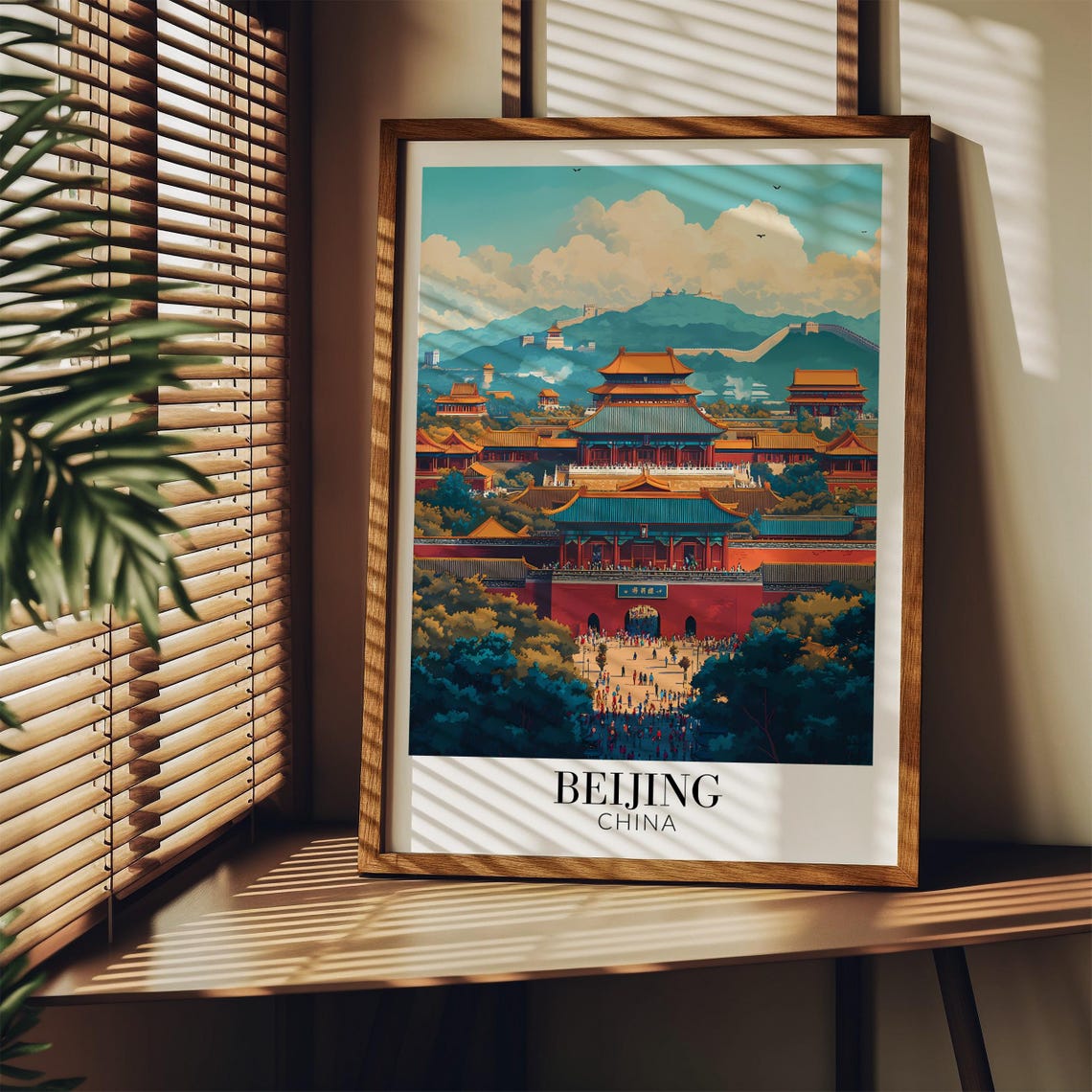 Beijing Forbidden City Great Wall Mountain Backdrop China Poster - Image 3