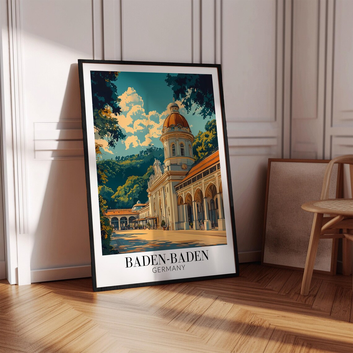 Baden-Baden Germany Grand Spa Colonnade Dome Vintage Travel Poster - Image 4