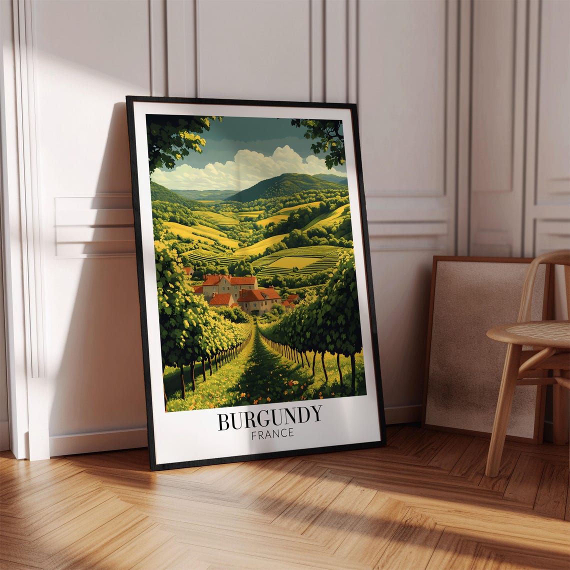 Burgundy Print Burgundy France Travel Wall Hanging Home Decoration Gift For Art Lovers Burgundy Wall Poster Art - Image 4