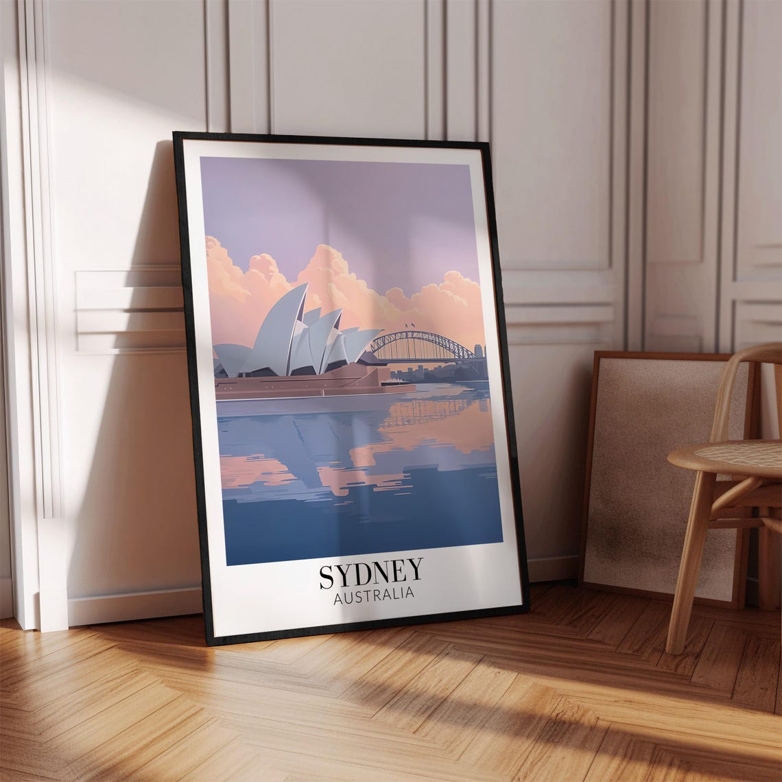 Sydney Opera House Harbour Bridge Lavender Sky Pastel Travel Poster - Image 2