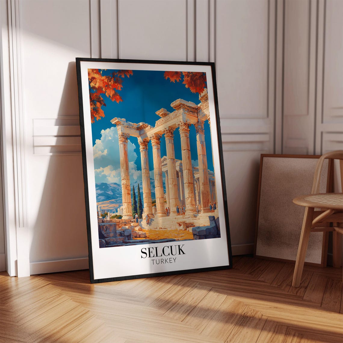 Selcuk Turkey Ancient Columns Blue Sky Day Ruins Closeup Travel Poster - Image 4
