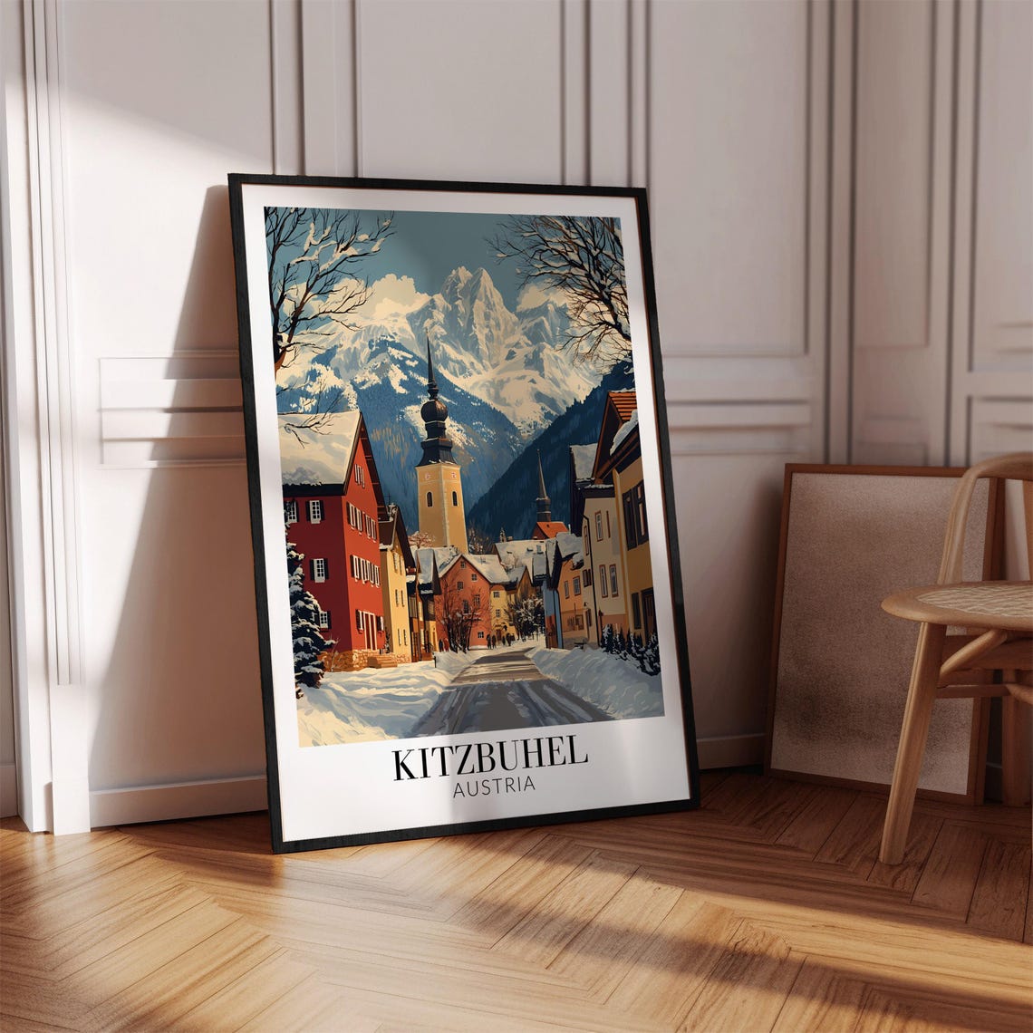 Kitzbuehel Austria Snowy Old Town Street Winter Travel Poster - Image 4
