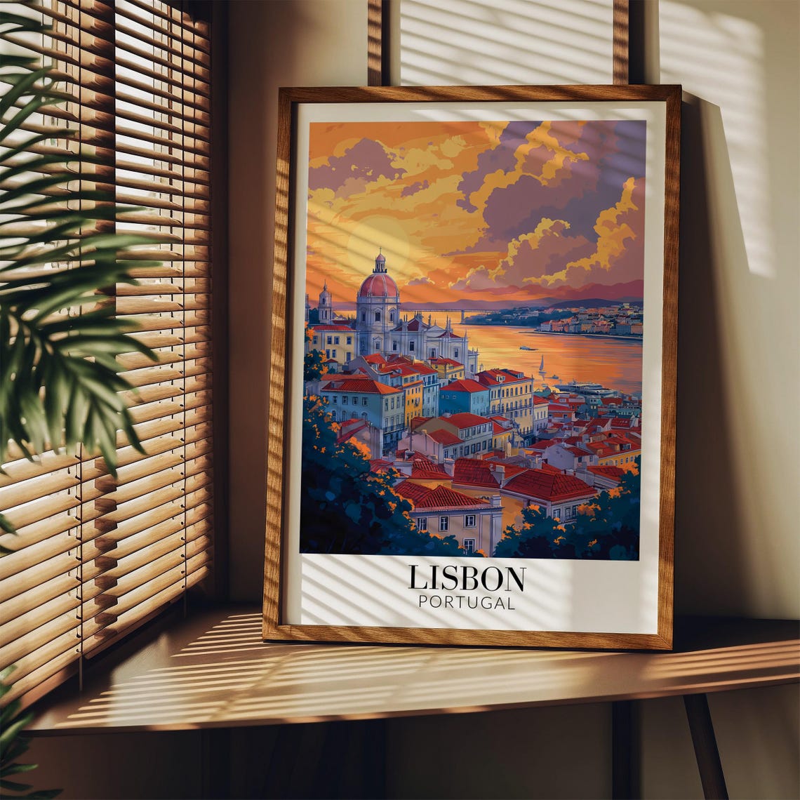 Lisbon National Pantheon Tagus River Golden Sunset Travel Poster - Image 3