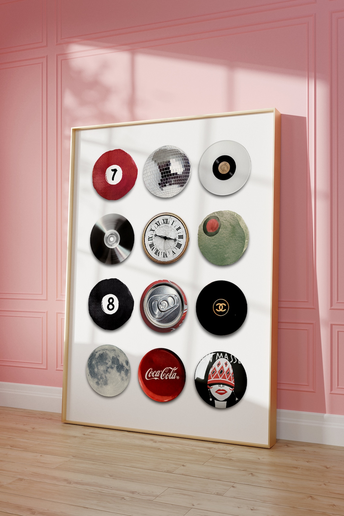 Vintage Retro Round Things Poster, 8 Ball Lucky 7 - Image 3