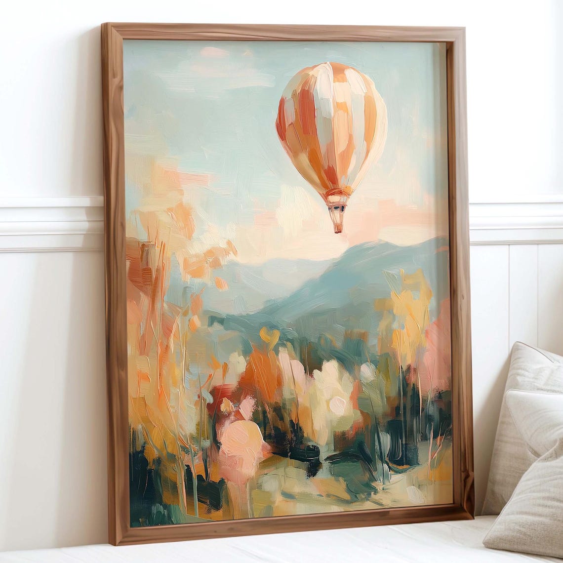 Fall Forest Landscape Print Abstract Autumn Wall Art Neutral Seasonal Decor Colorful Foliage Rustic Living Room