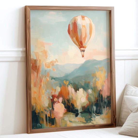 Fall Forest Landscape Print Abstract Autumn Wall Art Neutral Seasonal Decor Colorful Foliage Rustic Living Room
