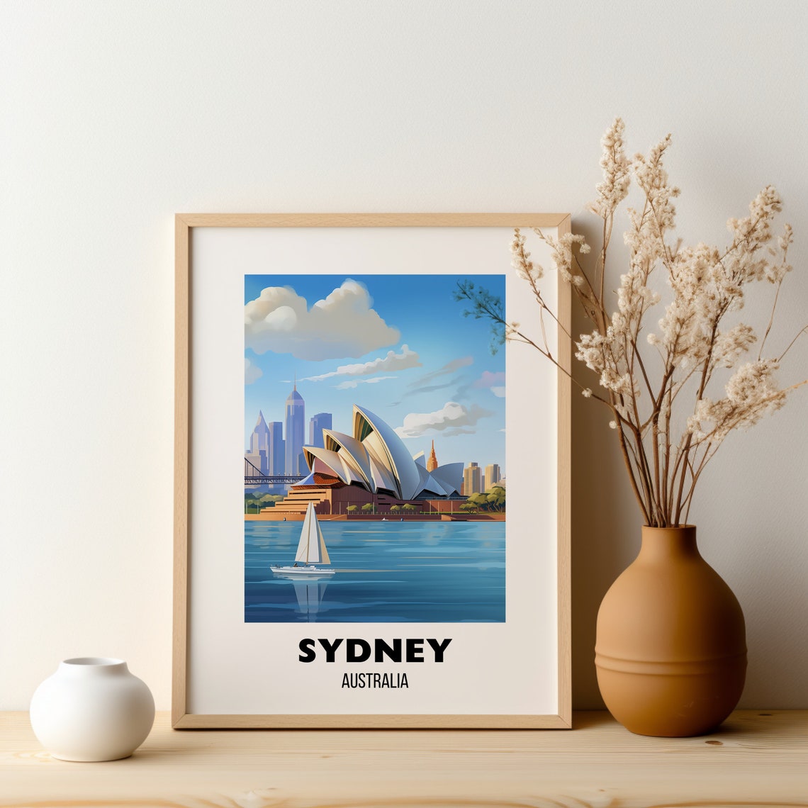 Sydney Australia Opera House On The Harbor Sailboat Travel Poster - Image 2