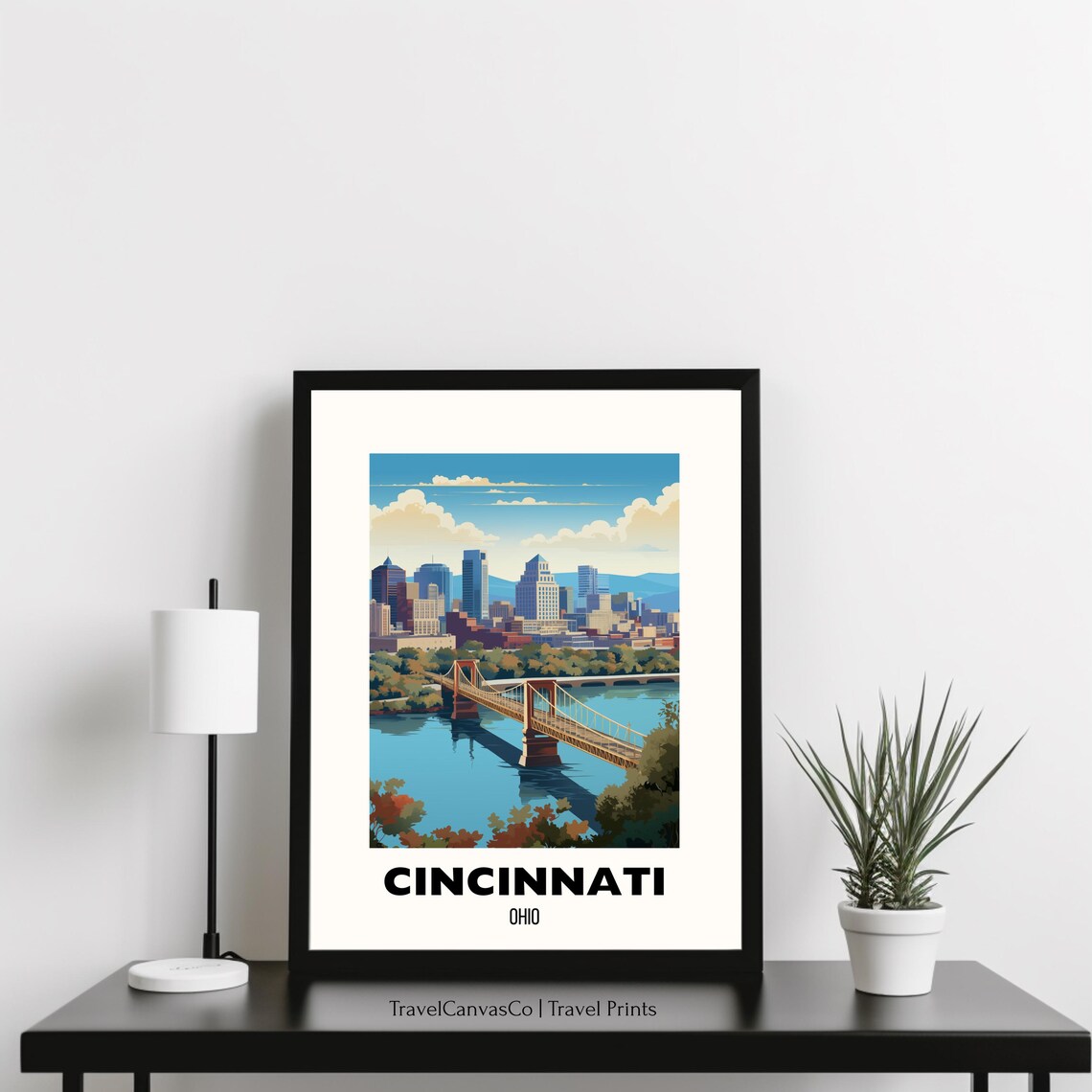 Cincinnati Ohio Travel Poster, City Artwork - Image 3