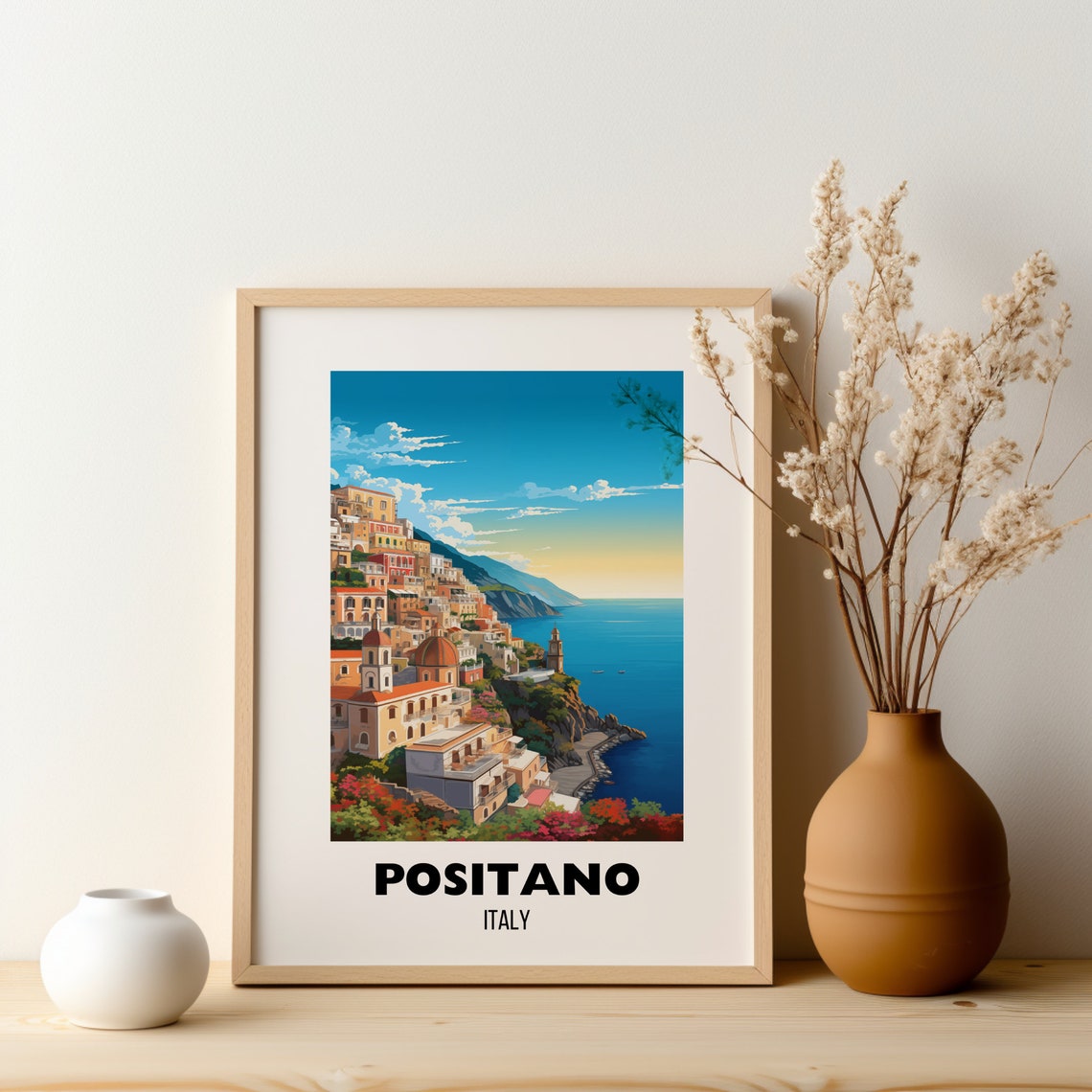 Positano Italy Amalfi Coast Colorful Cliffside Town Travel Poster - Image 2