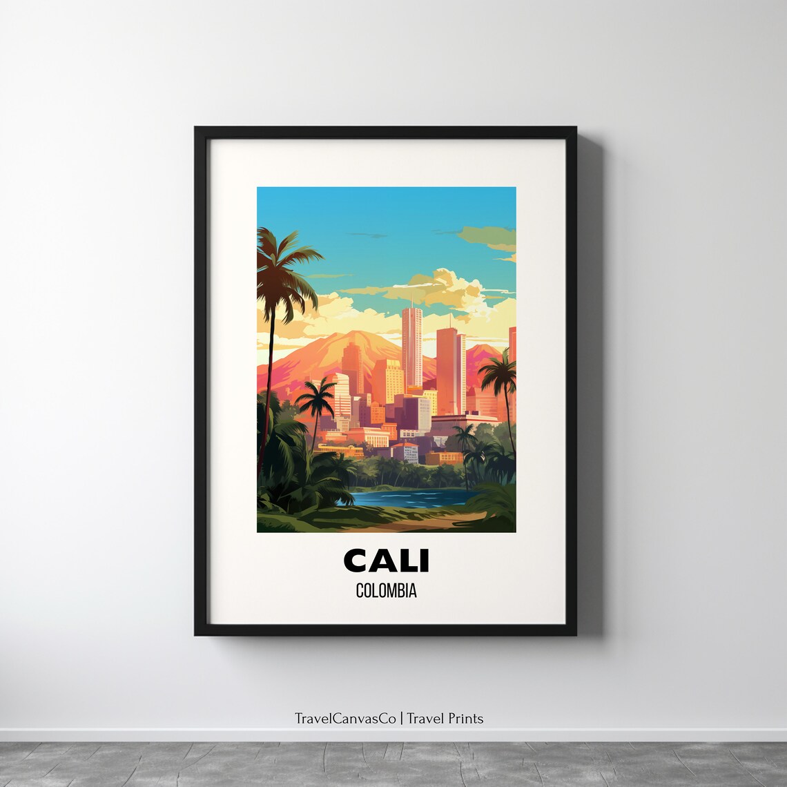 Cali Colombia Travel Poster, City Wall Art Print