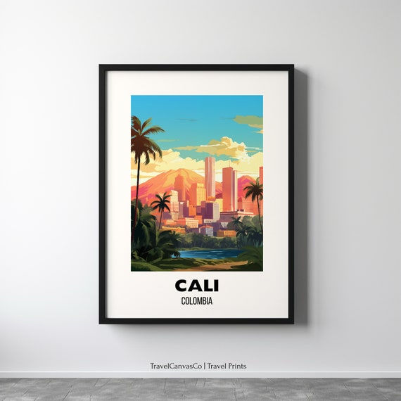 Cali Colombia Travel Poster, City Wall Art Print