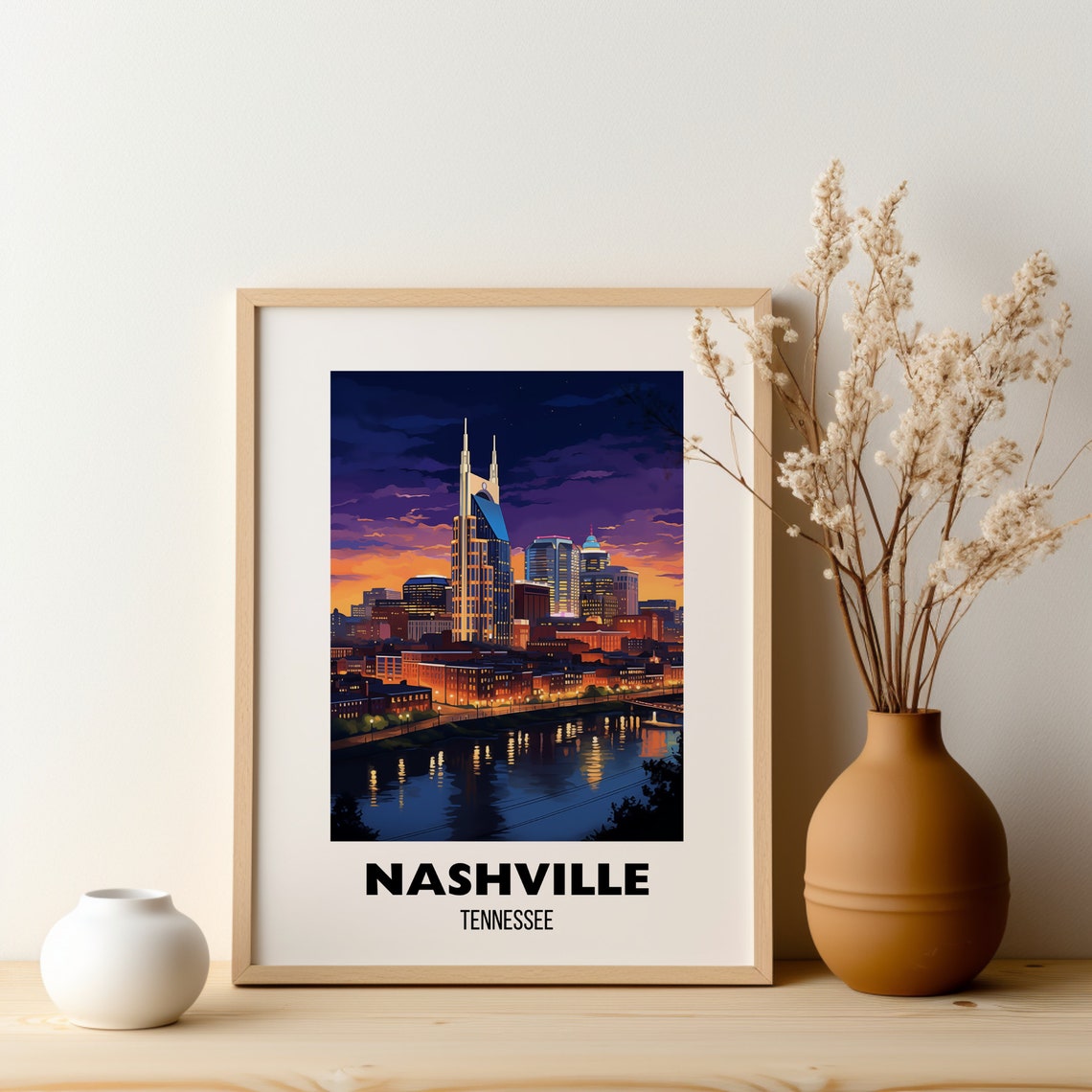 Nashville City Print Wall Art Nashville Travel Poster Artwork Tennessee Travel Gift Tennessee Poster Nashville Gift - Image 2