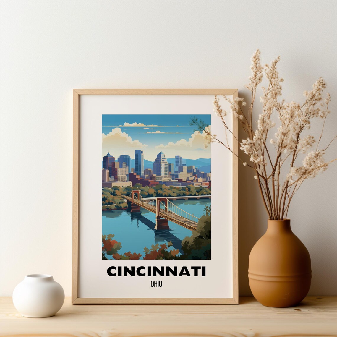 Cincinnati Ohio Travel Poster, City Artwork - Image 2