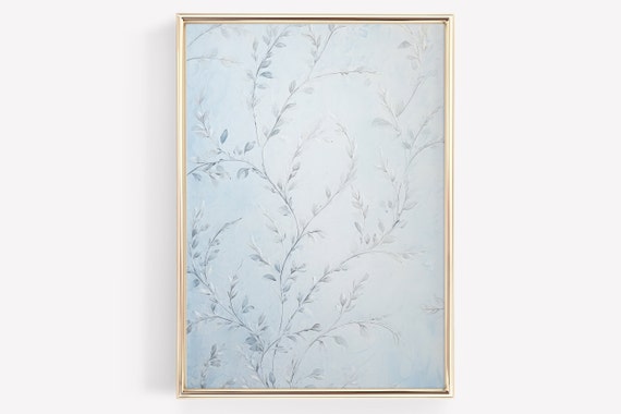 Blue Floral Pattern Vintage Nursery Print Nursery Wall Decor Nursery Art Vintage Art Botanical Wall Art