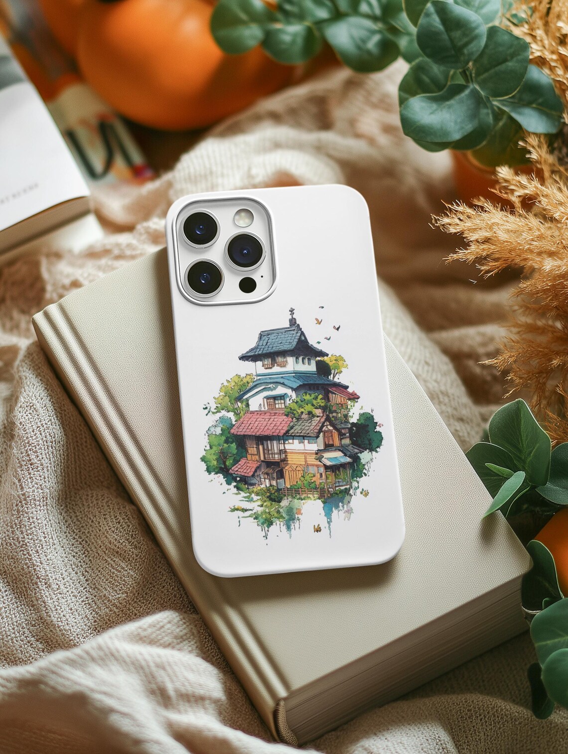 Anime Style Japanese House Watercolor Fantasy Home Art Poster