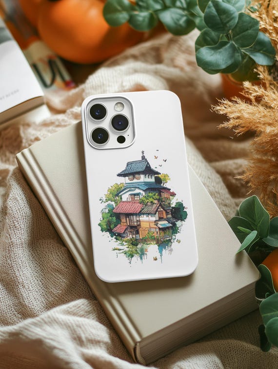 Anime House Tough Phone Cases Explore Nature Architecture Design Unique Gift For Travelers Friends Housewarming New Home