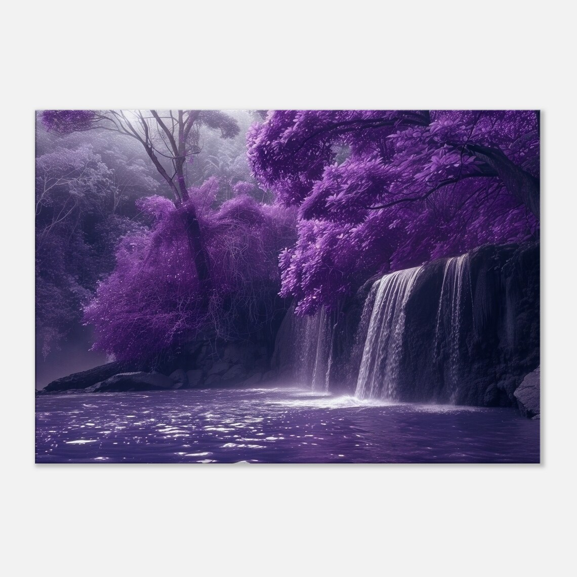 Lilac Waterfall Fantasy Woodland Art Print - Image 3