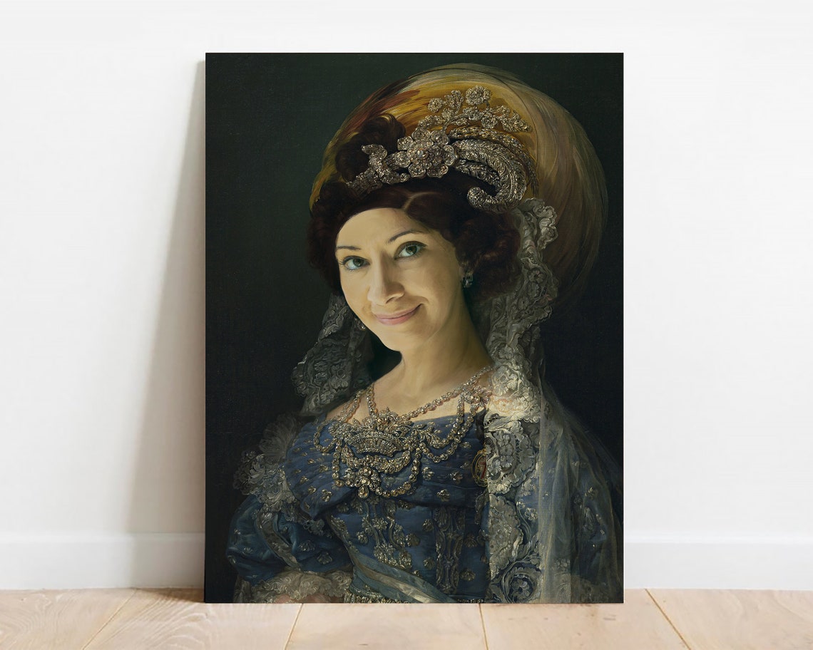 Custom Renaissance Mother and Child Portrait From Photo Royal Art Poster - Image 2