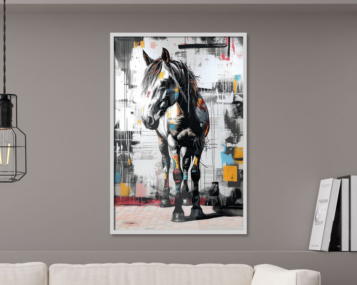 Graffiti Horse, Urban Style Abstract Illustration