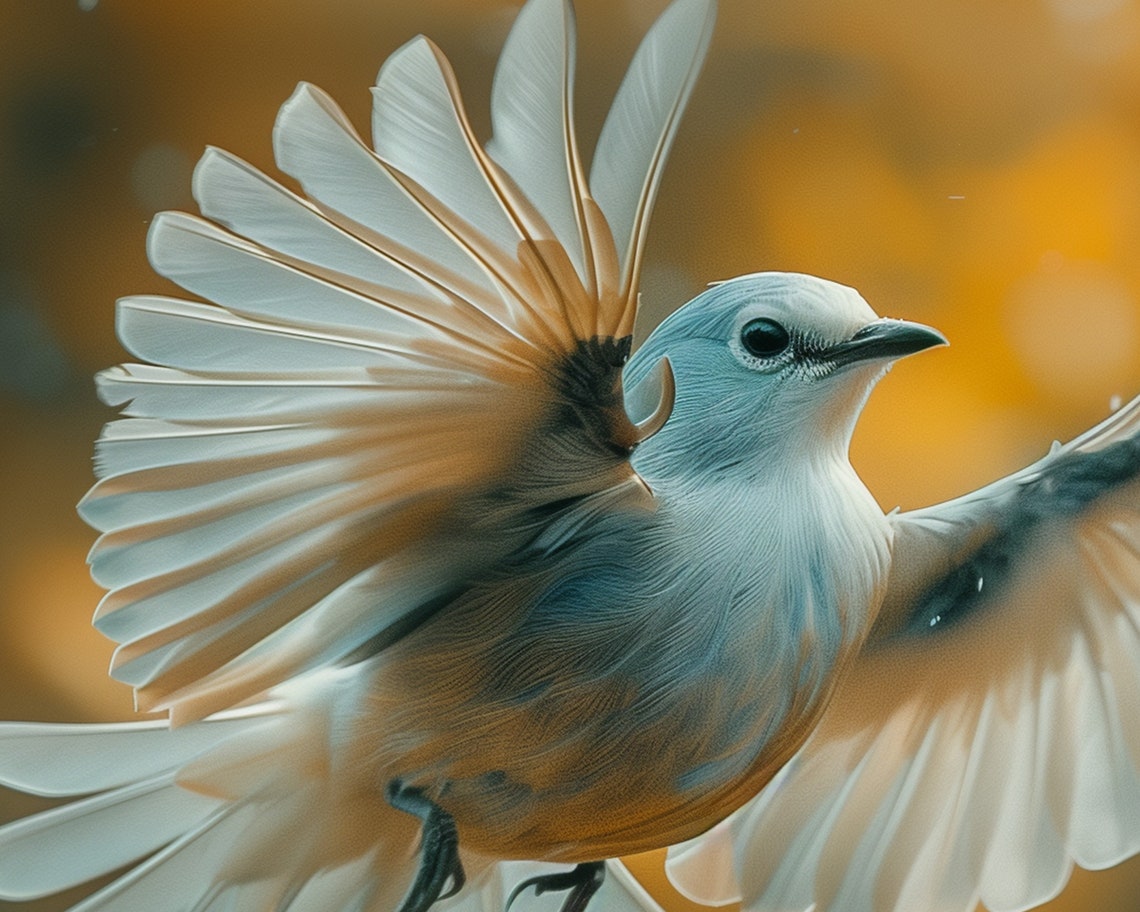 White Bird In Flight Over Autumn Foliage Birdwatcher Nature Poster - Image 5