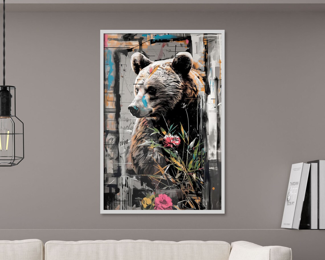 Graffiti Bear, Urban Style Abstract Illustration